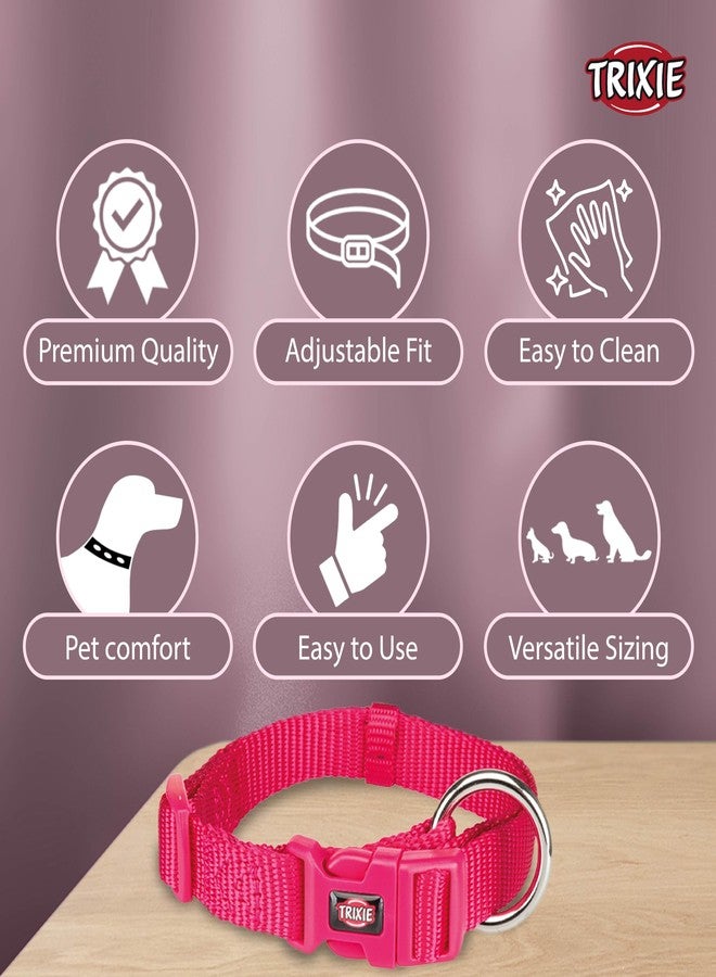 TRIXIE Nylon Premium Dog Collar Belt, Stylish Design, Adjustable Webbing Tape, Strain Relief, With Leash Connector, Pet Neck Collar For Dogs, 30-45 Cm (S-M, Fuchsia) - Image 3